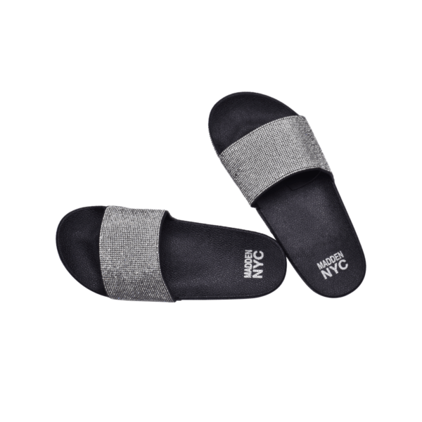 Steve Madden NYC Women?s Bling Fancie Slide Sandals Black - Image 2