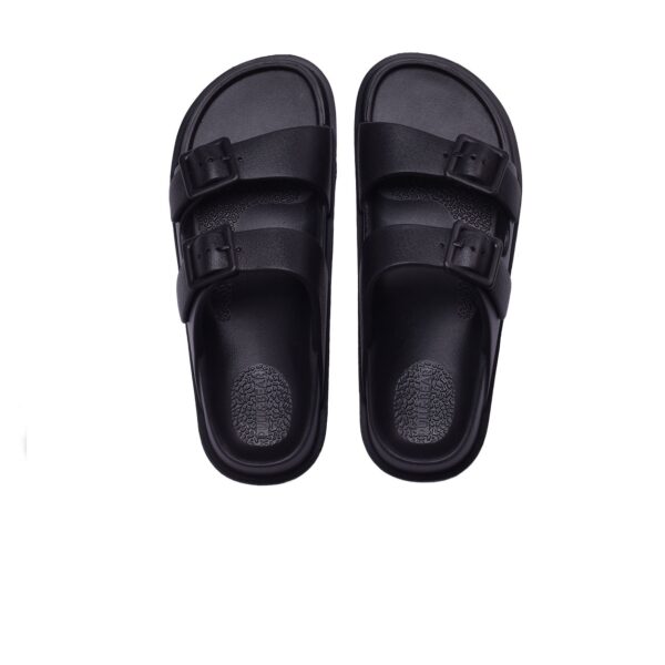 Pull&Bear Rubberized Sandal With Buckles Slide Black