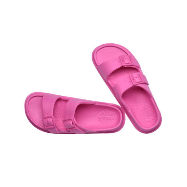 Pull&Bear Rubberized Sandal With Buckles Slide Pink - Image 2