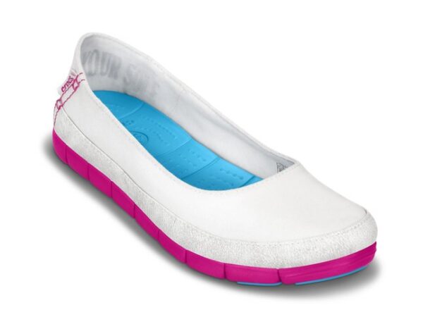 Crocs Stretch Sole Flat White Candy Pink - Image 2