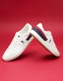 US Polo Men Contrast Stripe Canvas Clarkin Sneakers White