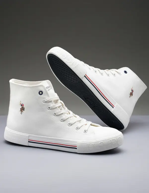 US Polo Men Vlair Off White Classics Mid Top Sneakers - Image 2