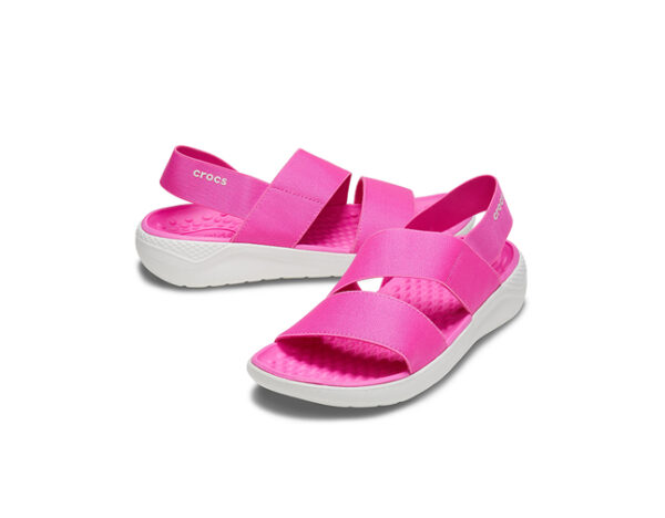 Crocs LiteRide Stretch Sandal Electric Pink Almost White - Image 4