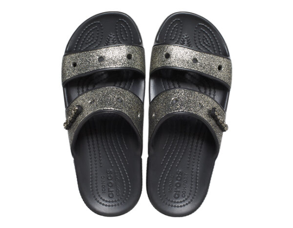 Crocs Classic Glitter II Sandal Black gold - Image 4