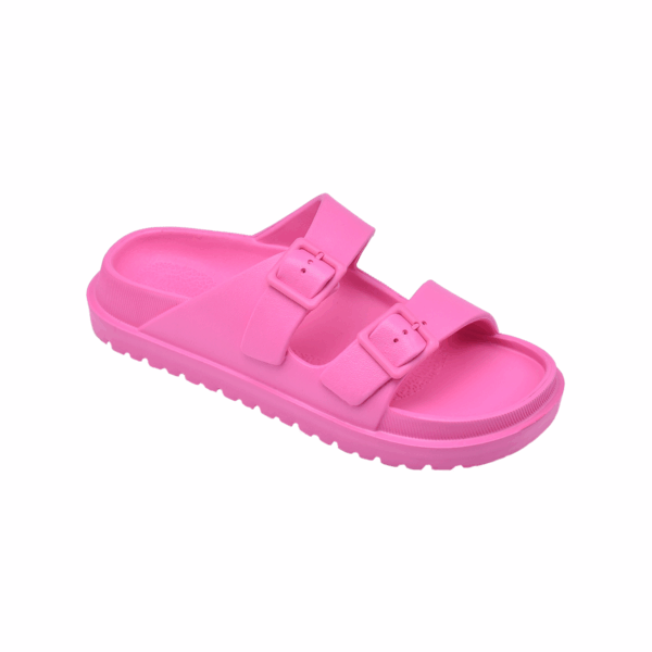 Pull&Bear Rubberized Sandal With Buckles Slide Pink - Image 3