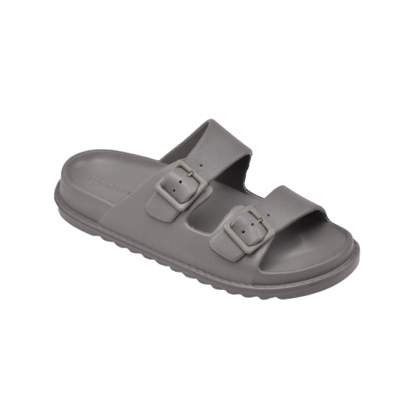 Pull&Bear Rubberized Sandal With Buckles Slide Grey - Image 3
