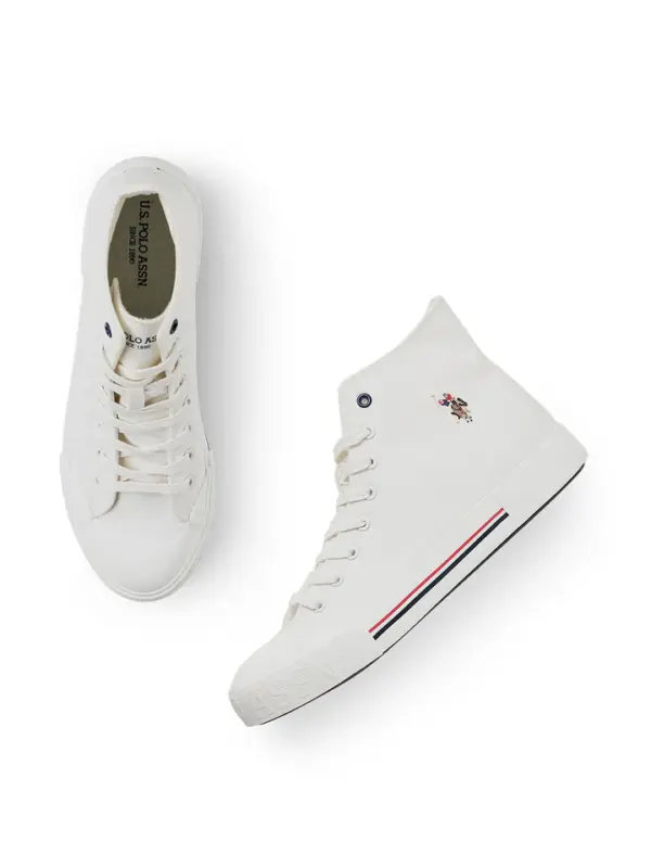 US Polo Men Vlair Off White Classics Mid Top Sneakers - Image 3