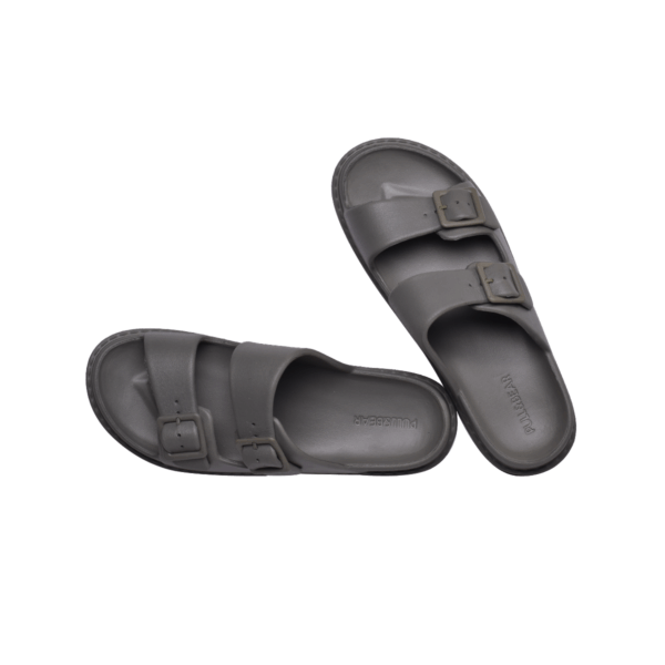 Pull&Bear Rubberized Sandal With Buckles Slide Grey - Image 2