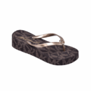Michael Kors Lilo Wedge Flip Flop Women Black/Gold