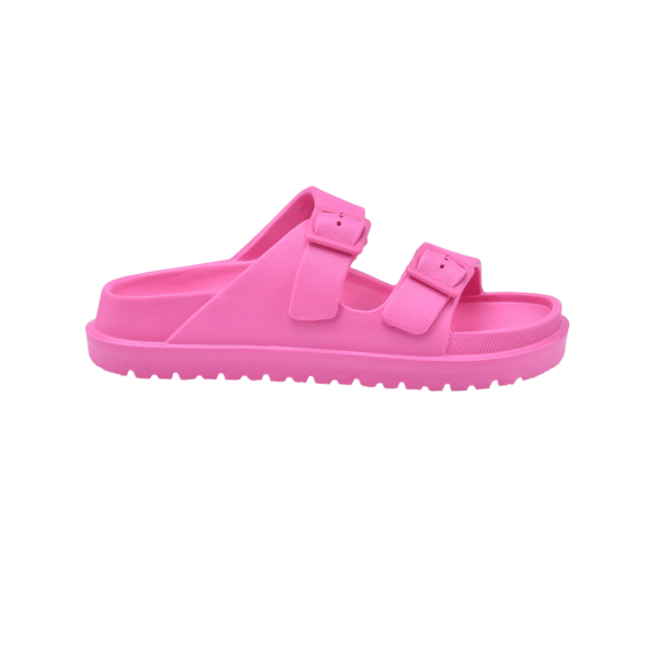 Pull&Bear Rubberized Sandal With Buckles Slide Pink - Image 4