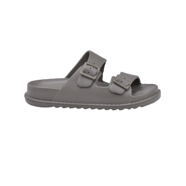 Pull&Bear Rubberized Sandal With Buckles Slide Grey - Image 4