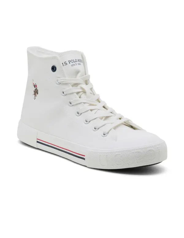 US Polo Men Vlair Off White Classics Mid Top Sneakers - Image 4