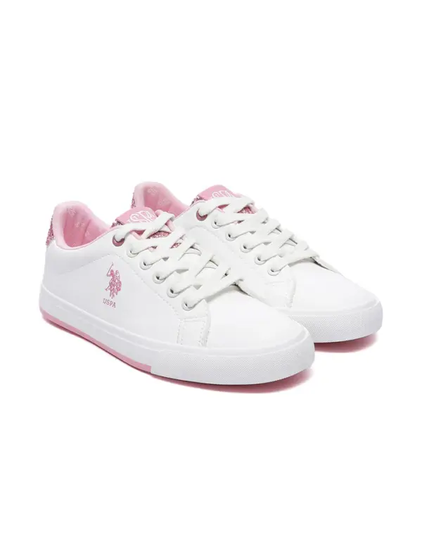 US Polo Women Lace Ups Logo Beverly 2.0 Sneakers White - Image 4