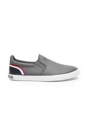 US Polo Men Round Toe Solid Timeo Slip On Sneakers Grey