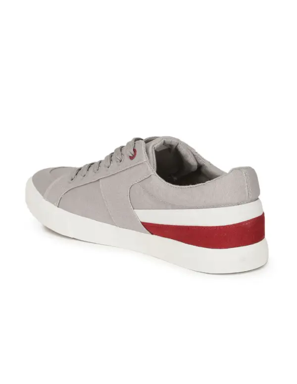US Polo Men Contrast Stripe Canvas Clarkin Sneakers Grey - Image 2