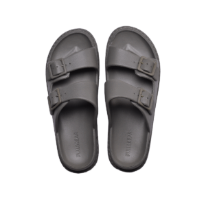 Pull&Bear Rubberized Sandal With Buckles Slide Grey
