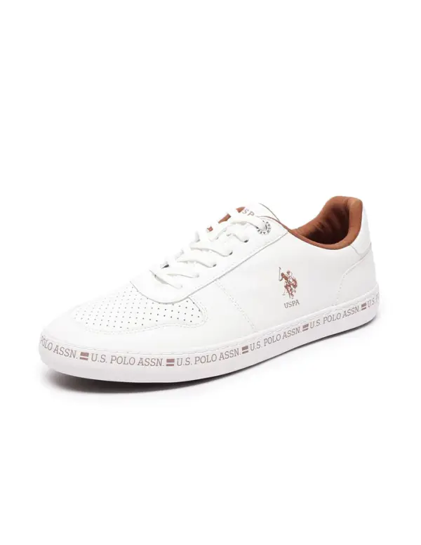 US Polo Men Central Lacing Solid Conrad Sneakers White - Image 6