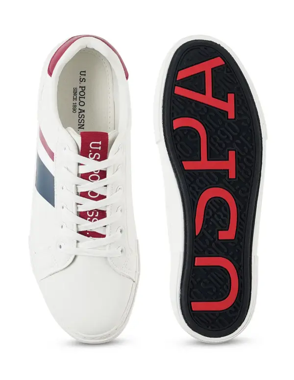 US Polo Assn Men Brand Stripe Santos 3.0 Sneakers - Image 5