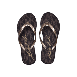 Michael Kors Lilo Wedge Flip Flop Women Black/Gold