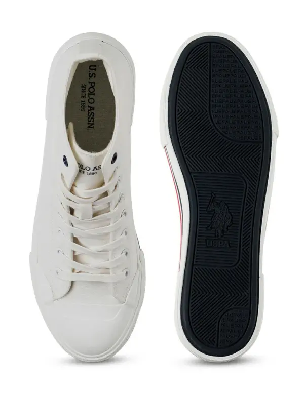 US Polo Men Vlair Off White Classics Mid Top Sneakers - Image 6