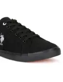 US Polo Men Contrast Stripe Canvas Clarkin Sneakers Black