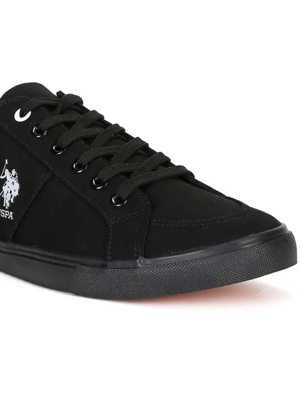 US Polo Men Contrast Stripe Canvas Clarkin Sneakers Black - Image 7