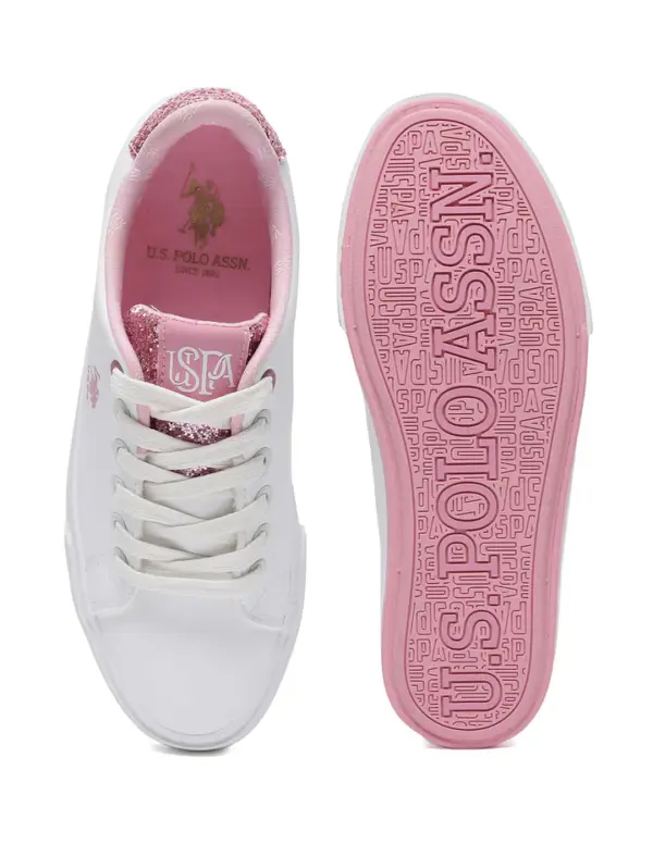 US Polo Women Lace Ups Logo Beverly 2.0 Sneakers White - Image 6