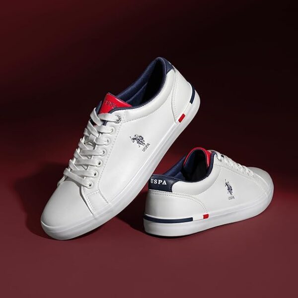 US Polo Assn Men Solid Anton 2.0 Sneakers White - Image 5