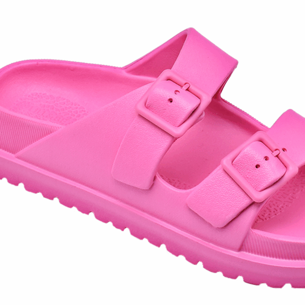 Pull&Bear Rubberized Sandal With Buckles Slide Pink - Image 5