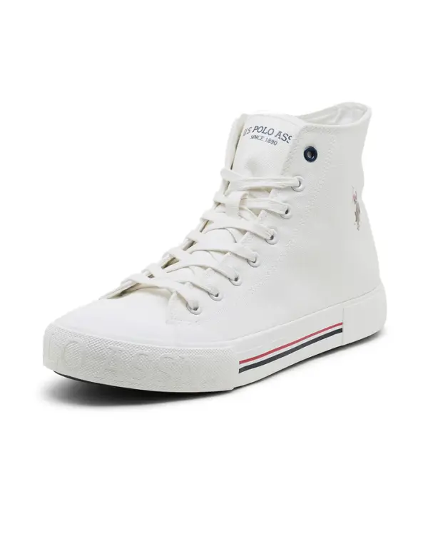 US Polo Men Vlair Off White Classics Mid Top Sneakers - Image 7