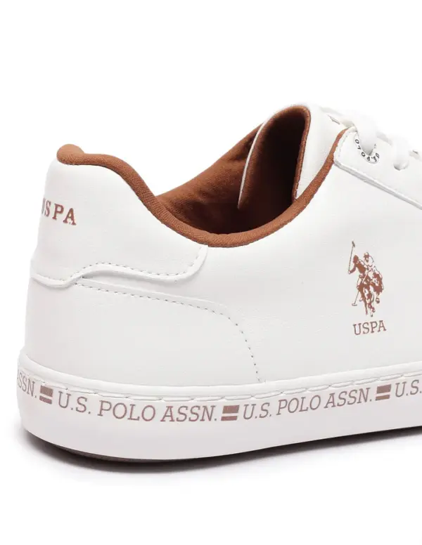 US Polo Men Central Lacing Solid Conrad Sneakers White - Image 7