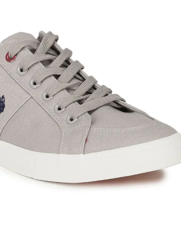 US Polo Men Contrast Stripe Canvas Clarkin Sneakers Grey - Image 5