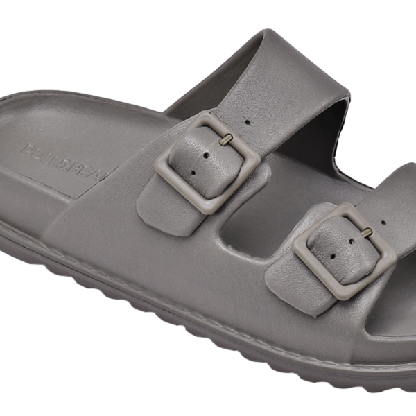 Pull&Bear Rubberized Sandal With Buckles Slide Grey - Image 5