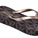 Michael Kors Lilo Wedge Flip Flop Women Black/Gold