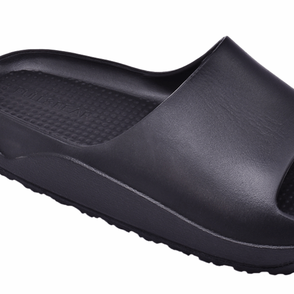 Pull&Bear Rubberized chunky slide Black - Image 5