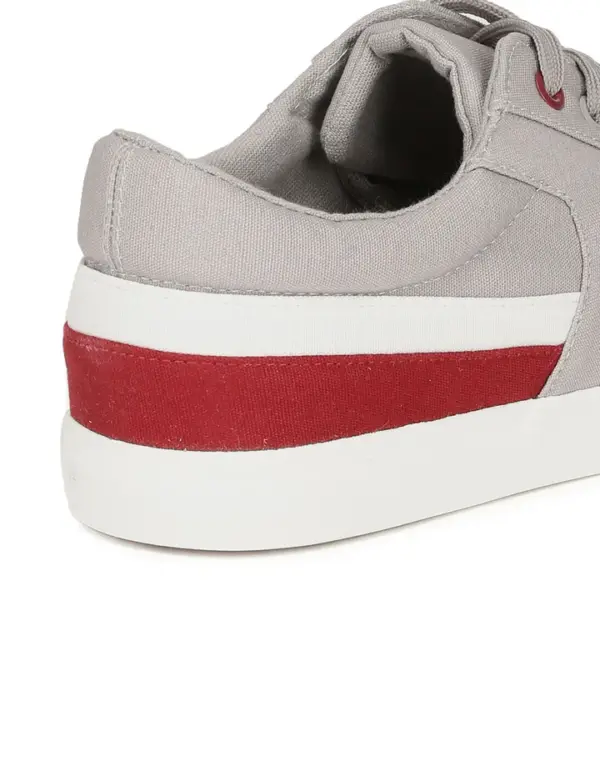 US Polo Men Contrast Stripe Canvas Clarkin Sneakers Grey - Image 6