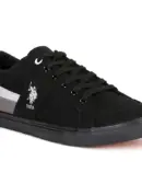US Polo Men Contrast Stripe Canvas Clarkin Sneakers Black