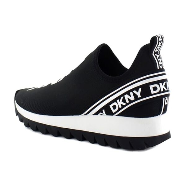 DKNY Womens Abbi Fabric Low Top Slip On Fashion Sneaker Black - Image 3