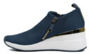 DKNY Womens Abbi Fabric Low Top Slip On Fashion Sneaker Navy
