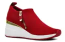 DKNY Womens Abbi Fabric Low Top Slip On Fashion Sneaker Red