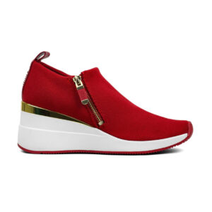 DKNY Womens Abbi Fabric Low Top Slip On Fashion Sneaker Red - 35.5
