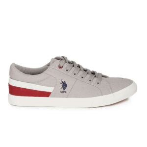 US Polo Men Contrast Stripe Canvas Clarkin Sneakers Grey