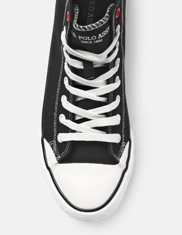 US Polo Assn Men Vlair Mid Top Sneakers Black - Image 4