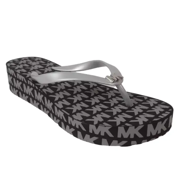 Michael Kors Bedford Logo Flip-Flop Silver - Image 3